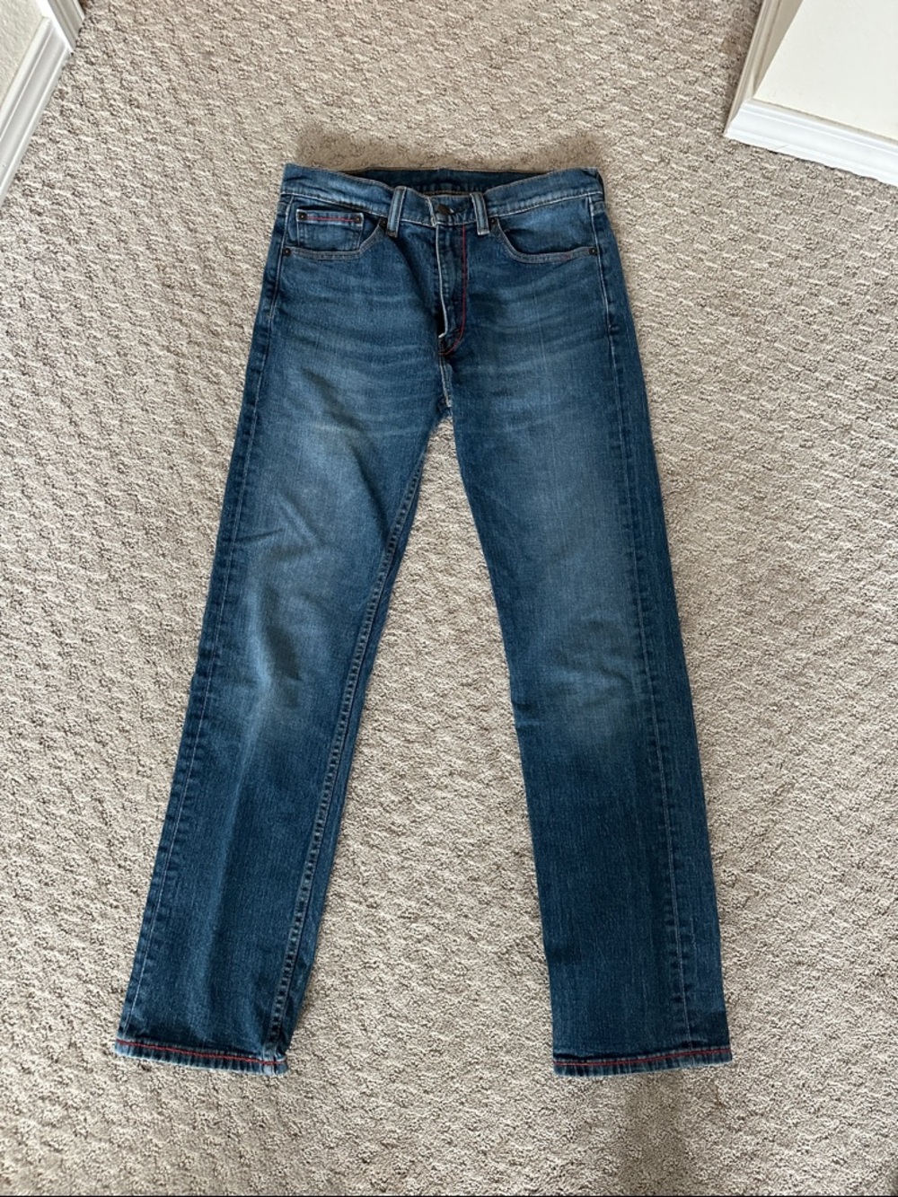 Men's Levi’s 505 Straight-Leg Dark Blue Jeans
